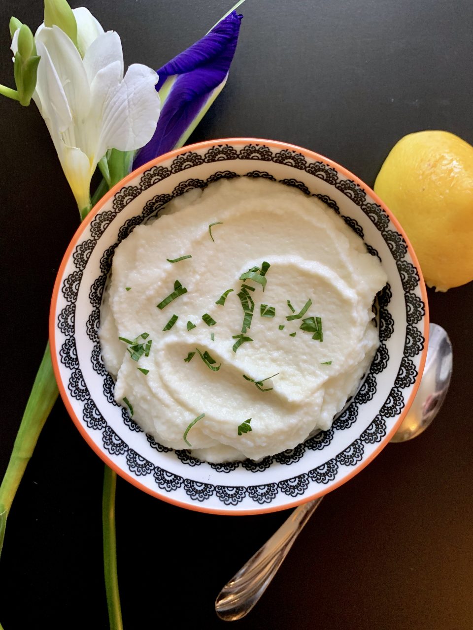Lemon & Goat Cheese Mashed Cauliflower - Zeal and Zest